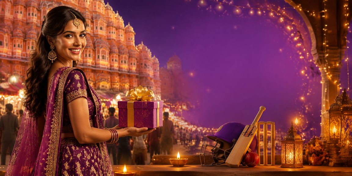 Cricket fans celebrating and betting during Diwali in Jaipur